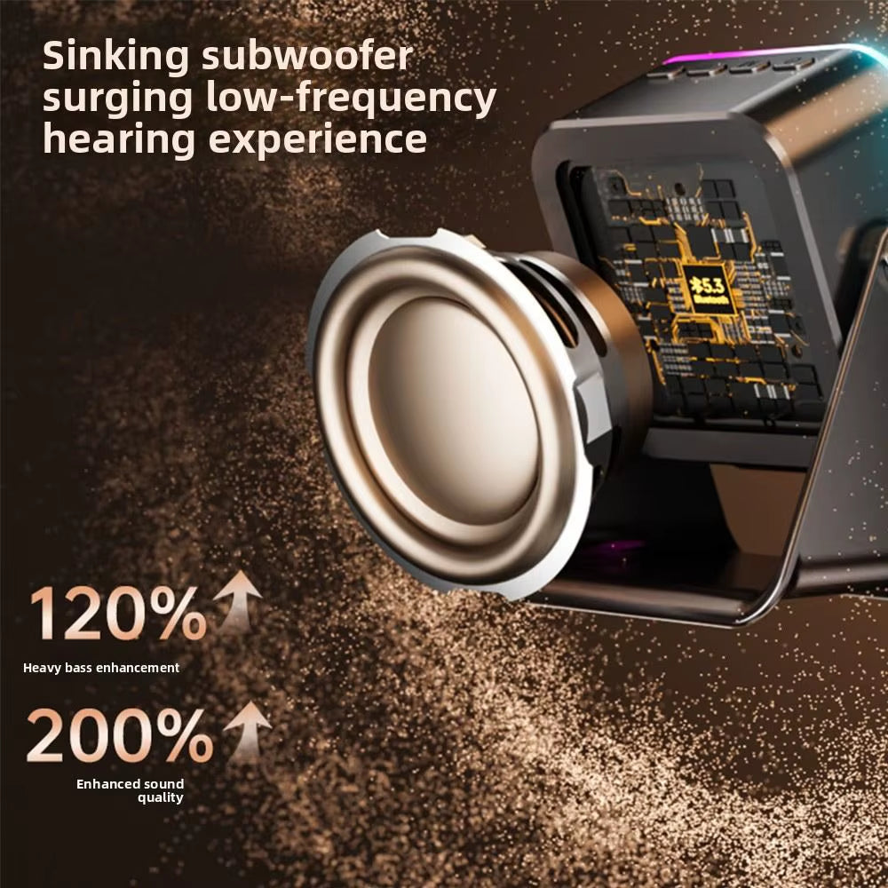 Auto-Induction Wireless Induction Speaker Dual Mode Enhance Sound Quality Bluetooth Speaker RGB Ambient Light Portable