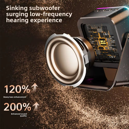 Auto-Induction Wireless Induction Speaker Dual Mode Enhance Sound Quality Bluetooth Speaker RGB Ambient Light Portable