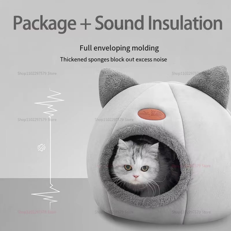 Winter Warm Cat Nest Semi-Enclosed Design Windproof and Cold-Resistant Large Model Comfortable and Warm Pet Nest for Home Use