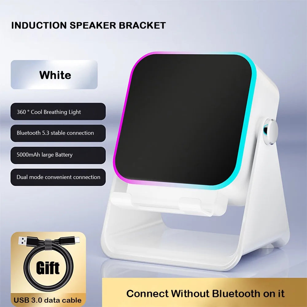 Auto-Induction Wireless Induction Speaker Dual Mode Enhance Sound Quality Bluetooth Speaker RGB Ambient Light Portable