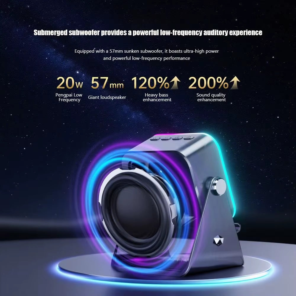 Auto-Induction Wireless Induction Speaker Dual Mode Enhance Sound Quality Bluetooth Speaker RGB Ambient Light Portable