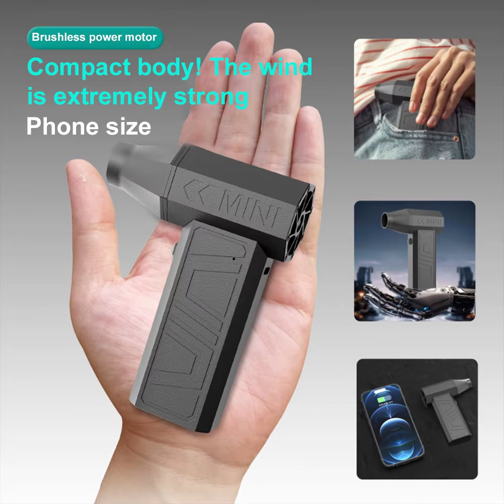 Violent Fan 200000RPM Powerful Air Blower Vacuum Dust Cleaner Type-C Charging Strong Winds 52M/S Brushless Turbo Jet Blower