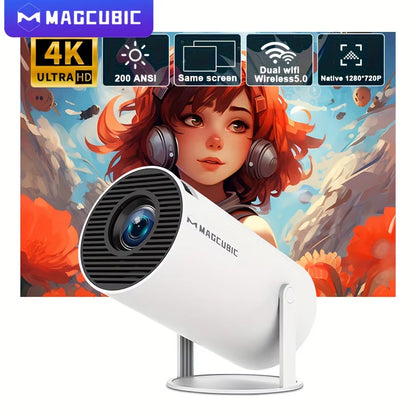 HY300 Pro Hifi Projector 4K Android 11 Dual Wifi6.0 BT5.0 H713 280ANSI 720P Built-In Cinema Sound Speaker Protable Mini Projetor