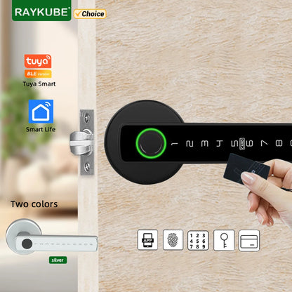 M5 Tuya BLE Smart Fingerprint Door Lock Digital Electronic Lock with Password/Key/Ic Card/ Smartlife/ Tuya APP Unlock