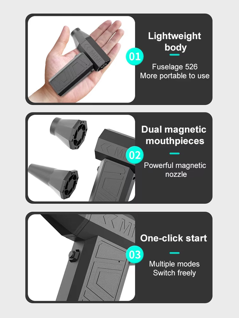 Violent Fan 200000RPM Powerful Air Blower Vacuum Dust Cleaner Type-C Charging Strong Winds 52M/S Brushless Turbo Jet Blower