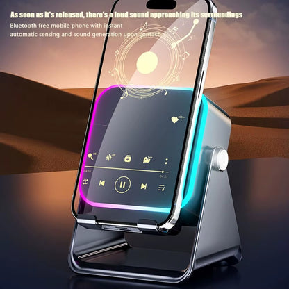Auto-Induction Wireless Induction Speaker Dual Mode Enhance Sound Quality Bluetooth Speaker RGB Ambient Light Portable